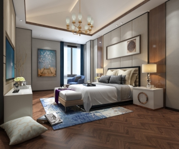 New Chinese Style Bedroom-ID:300543436