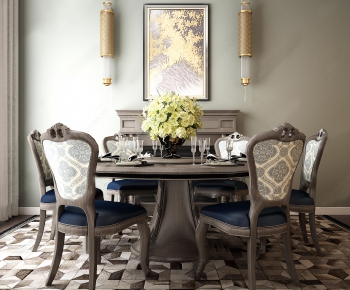 American Style Dining Table And Chairs-ID:605746348
