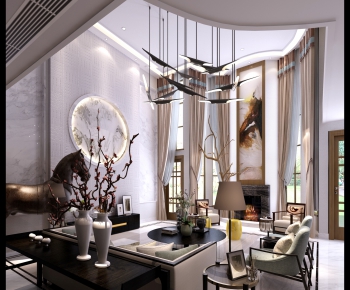 New Chinese Style A Living Room-ID:866033579