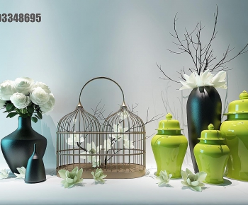 现代新中式鸟笼花艺器皿摆件-ID:207590685