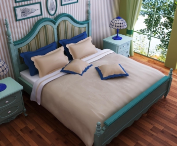 Mediterranean Style Double Bed-ID:401981155
