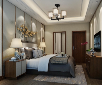 Modern New Chinese Style Bedroom-ID:647100988