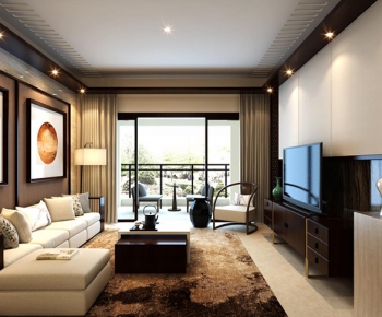 Modern New Chinese Style A Living Room-ID:108254527