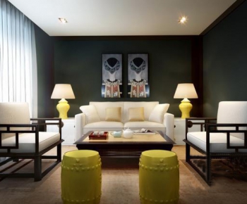新中式客厅双人沙发单人沙发-ID:238841554