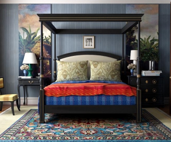 New Chinese Style Double Bed-ID:396013263