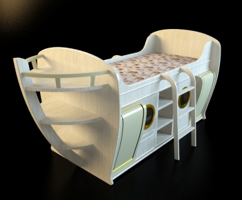 Simple European Style Child's Bed-ID:387819828