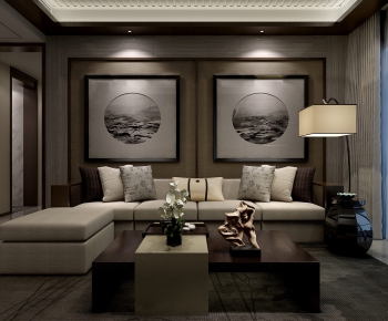 New Chinese Style A Living Room-ID:846407128
