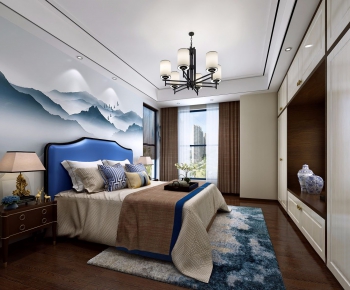 New Chinese Style Bedroom-ID:596438624