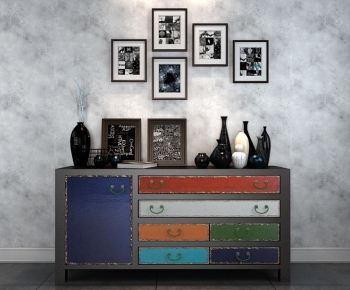 Industrial Style Side Cabinet/Entrance Cabinet-ID:398295573