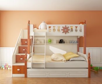 Simple European Style Bunk Bed-ID:701904353