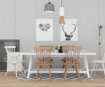 Nordic Style Dining Table And Chairs-ID:281213516