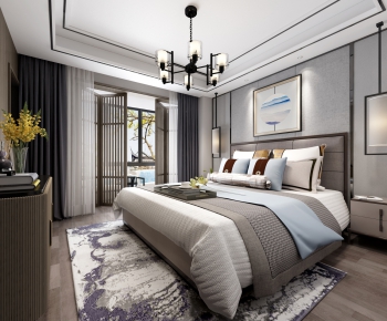 New Chinese Style Bedroom-ID:393404834