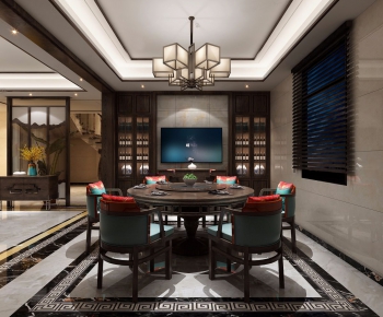 New Chinese Style Dining Room-ID:382429386