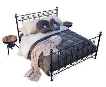 Modern American Style Double Bed-ID:930736154