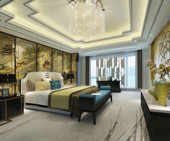 New Chinese Style Bedroom-ID:493449292