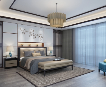 New Chinese Style Bedroom-ID:442683329
