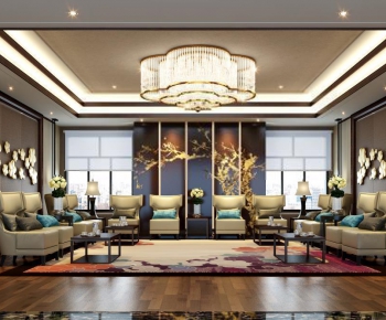 Modern New Chinese Style Reception Room-ID:953918876