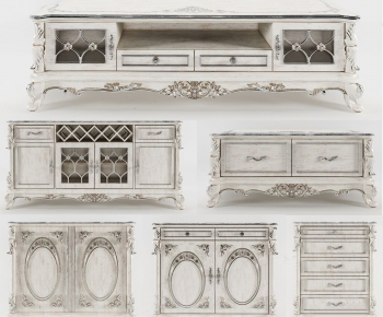 European Style French Style Side Cabinet/Entrance Cabinet-ID:537119681