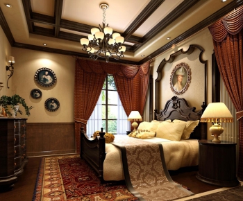 American Style Mediterranean Style Bedroom-ID:652890376