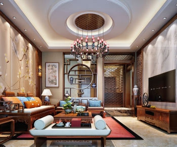 Chinese Style A Living Room-ID:765778988