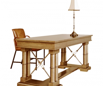 American Style Simple European Style Computer Desk And Chair-ID:391791689