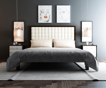 Modern Nordic Style Double Bed-ID:239282327