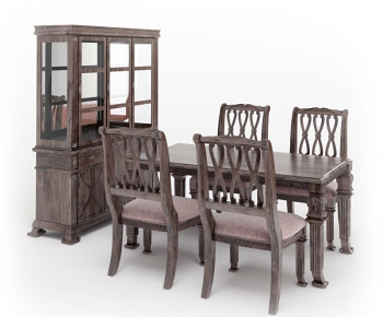 American Style Country Style Dining Table And Chairs-ID:236468624