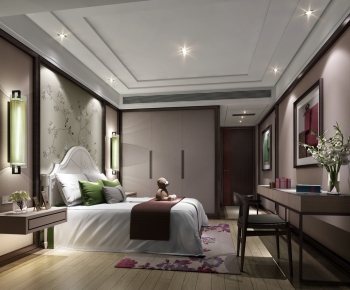 Modern New Chinese Style Bedroom-ID:697958512