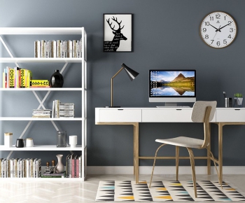 Modern Computer Desk And Chair-ID:260962831