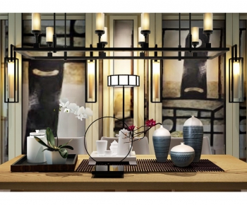 Modern New Chinese Style Dining Table And Chairs-ID:499480648