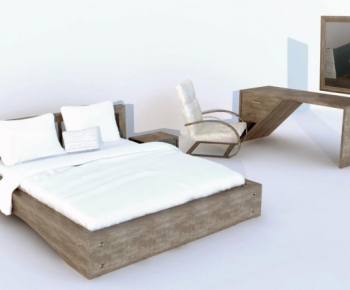 Modern Double Bed-ID:498705832
