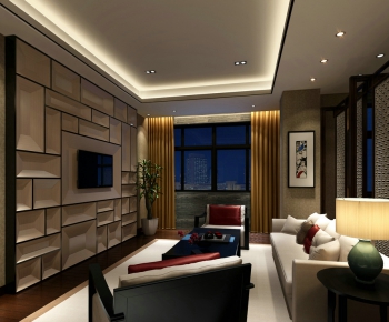 New Chinese Style A Living Room-ID:346353789