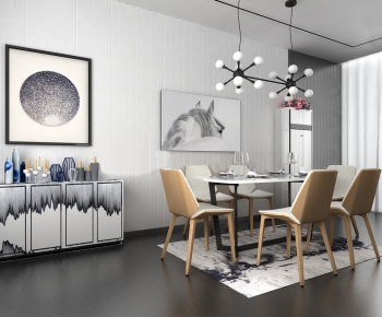 Modern Nordic Style Dining Table And Chairs-ID:568712964