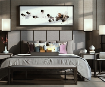 New Chinese Style Double Bed-ID:341890539