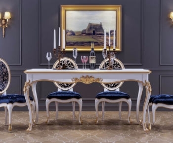 French Style Dining Table And Chairs-ID:407594635