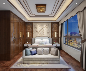 New Chinese Style Bedroom-ID:144893944