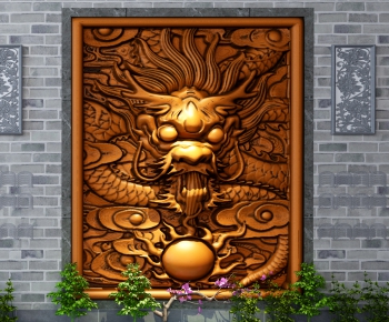 Chinese Style TV Wall-ID:391588544