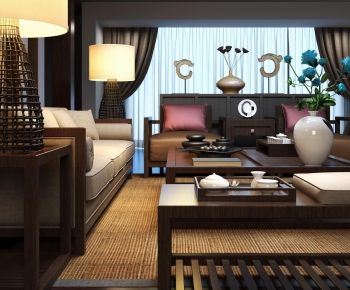 New Chinese Style A Living Room-ID:563209633