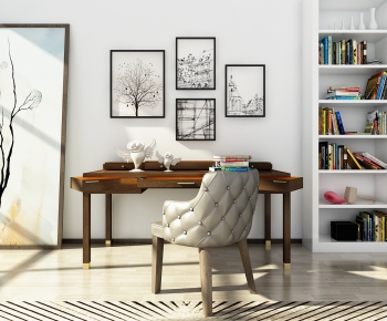 Nordic Style Computer Desk And Chair-ID:290558921