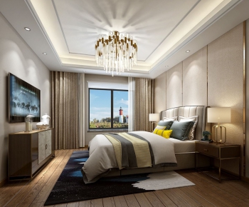 Modern New Chinese Style Bedroom-ID:638769586