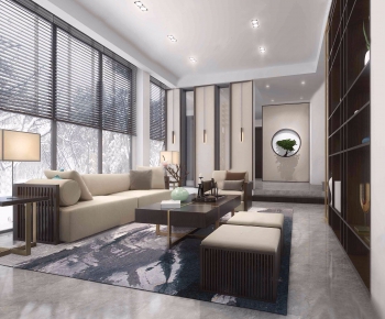 New Chinese Style A Living Room-ID:605884661