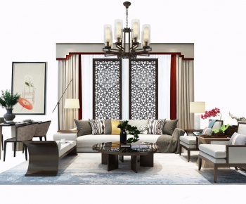 New Chinese Style Sofa Combination-ID:294617289