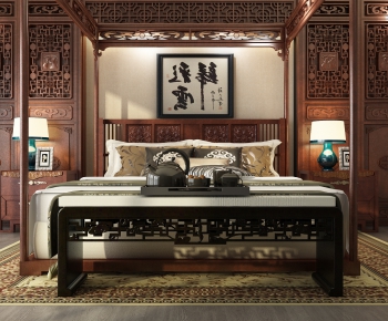 Chinese Style Double Bed-ID:532256952
