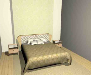 Modern Double Bed-ID:874882781