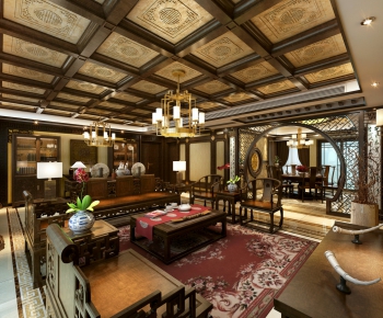 Chinese Style A Living Room-ID:381853121