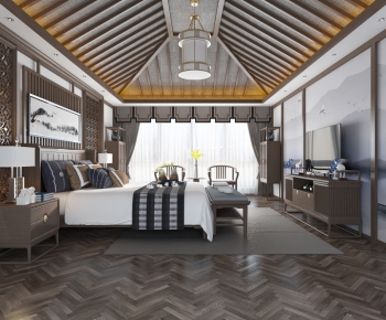 New Chinese Style Bedroom-ID:234762723