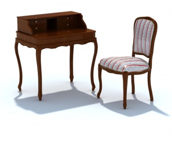 American Style Computer Desk And Chair-ID:440757449