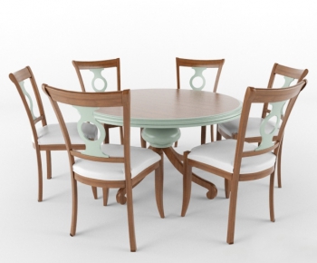 American Style Dining Table And Chairs-ID:589159915