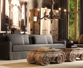 American Style Country Style Sofa Combination-ID:389836759