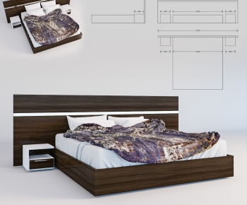 Modern Double Bed-ID:885591656